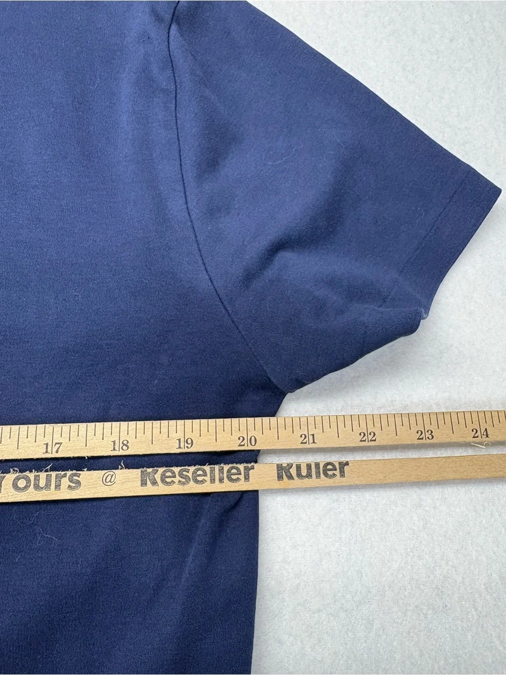 Ralph Lauren Polo Men's V Neck T Shirt Blue Sz Large Slim Fit Cotton Logo Pony